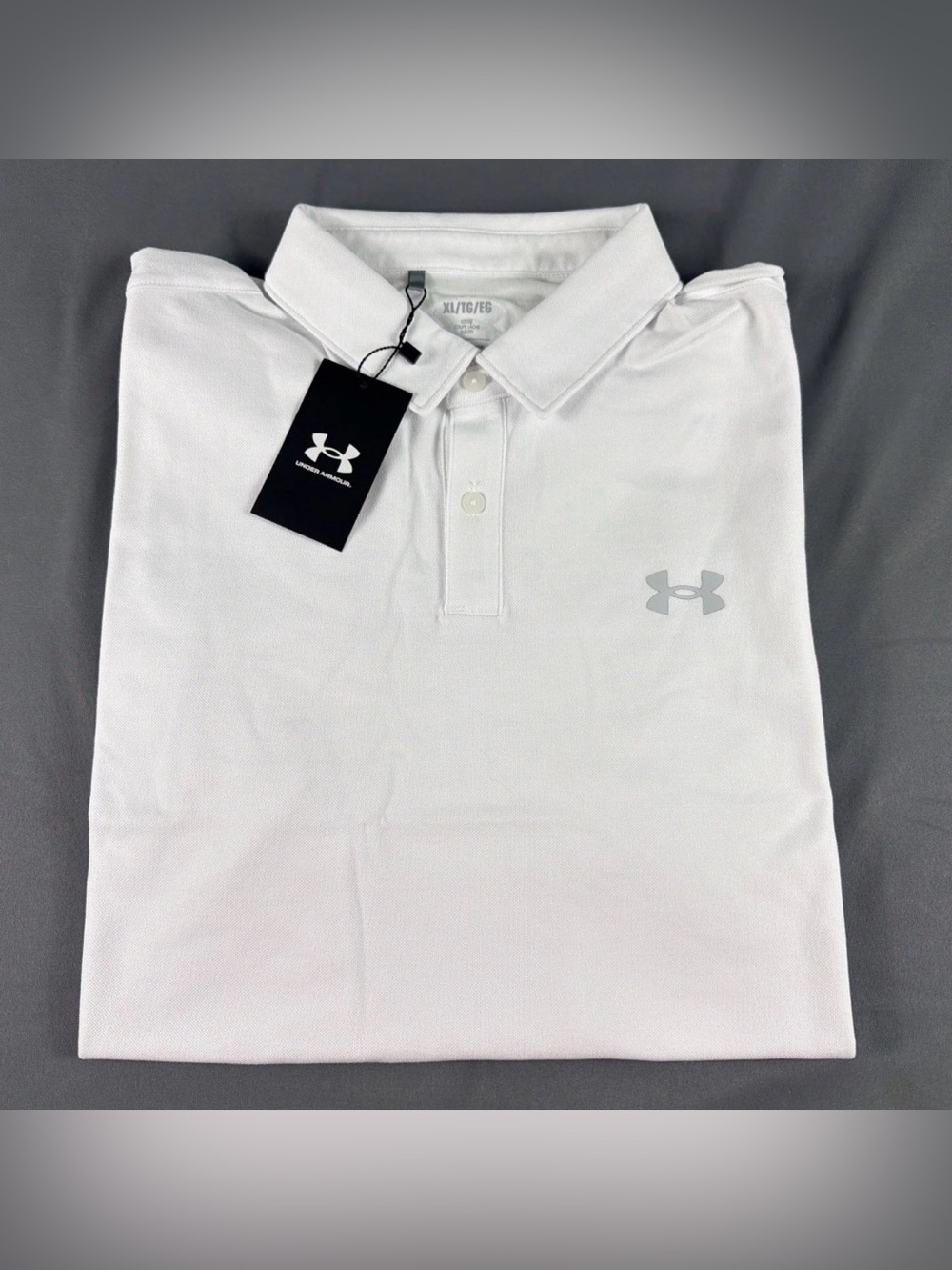 Under Armour Golf Polo Shirt Playoff Pique XL White Cotton Polyester MSRP $75